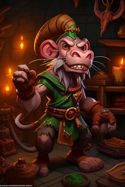 Hyperrealistic art a very big furry creature with a big nose, grim gwent card, 3d anthropomorphic rat, close up. macro. hyper realistic, baraka, he is greeting you warmly, by Jeff Easley, by AntonÃn SlavÃÄek, furry female, bjørn, brian jacques <lora:blzwckobold:1> . Extremely high-resolution details, photographic, realism pushed to extreme, fine texture, incredibly lifelike