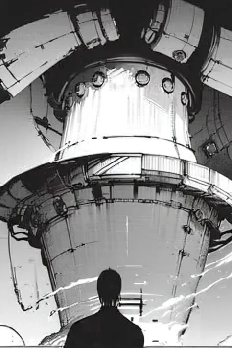 blame!, blame,giant structure,((far away)) ,((one point perspective:1.1)), cyber, cool,dark,((greyscale:1.5)), black and white <lora:blame:1>,((monochrome:1.3 ))