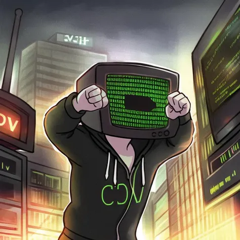 (codebullet:1.2), codebullet hoodie, hood, (crt tv:1.3), (shrugging:1.2), evenly spread fingers,
muscular, macho, manly, dark, serious, hunk, 1man, random pose, outdoors, (destroyed Gotham city:1.1), smoke, fire, debris, DC Comics, masterpiece, photorealistic, HDR, best quality, 8K,
trending on artstation, deviant art, gauntlets, mask, film grain, subject center focus, dynamic pose,
<lora:codebullet-000003:0.8>