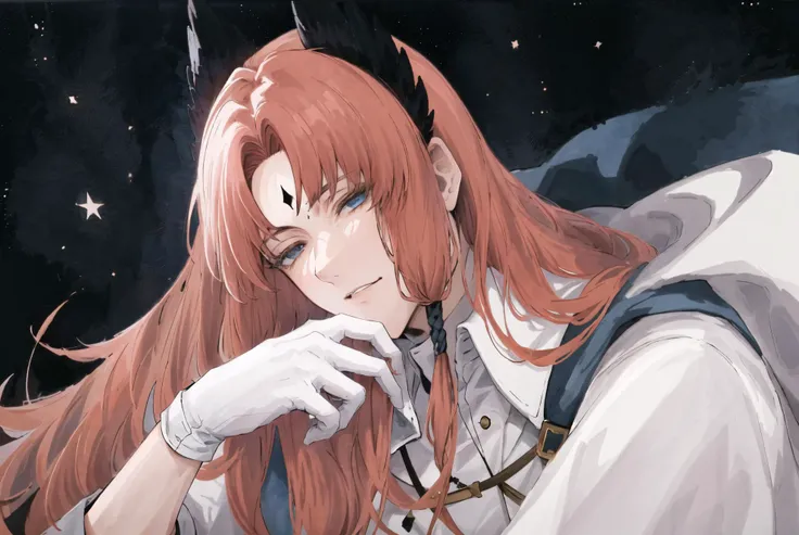(((masterpiece))), (((best quality))),((ultra-detailed)), 1boy, <lora:passenger2-000016:0.7>, long hair, colorful , perfect hands, beautiful hands, galaxy, stars, beautiful background, 8k, , ((masterpiece)), absurdres