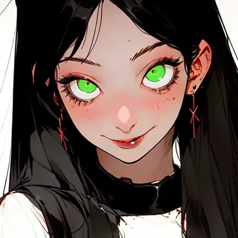 (score_9, score_8_up, score_7_up), 1girl, black hair, blunt bangs, long hair, broken halo, black eyes, alternative clothes, virgin killer sweater, detached sleeves, gray sweater, energy wings, looking at viewer, upper body, zoom out, small breasts, calm, portrait, white background,