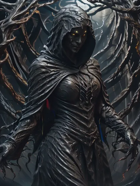 RAW photo, <lora:RPGWraith:0.7>
<lora:Clothing - Flesh Armor_v1.2:0.3>
<lora:Concept - Shadowmancer:0.6>
<lora:CarnageStyle:0.3>
ation scene, sexy girl, horror wraith, (yellow eyes:1.2), shad0wmancer, ink, (swirling black ink), night, horror theme, (cloak, hood:1.4), fl3sh4rmor, flesh, blood, meat, veins, carnagestyle, 8k uhd, dslr, soft lighting, high quality, film grain, Fujifilm XT3, (intricate details:0.9), (hdr, hyperdetailed:1.2)
