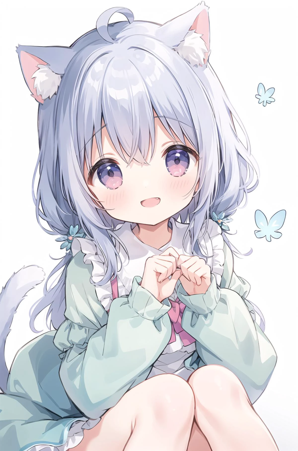 ((masterpiece, high quality, highres, 8k, 4k))
BREAK
With gentle strokes, a cat girl's glee,
In cute art style, a joyous spree,
Tiny paws and ears that perk,
Playful mischief, a grin that works.
BREAK
Soft shades of light, a pastel theme,
Simple background, like a dream,
Chasing butterflies, laughter's grace,
In this sweet scene, happiness finds its place.
BREAK
Big round eyes, so full of delight,
A world of innocence, pure and bright,
Cat girl's laughter, like a melody's chime,
Captured in art, a moment frozen in time.