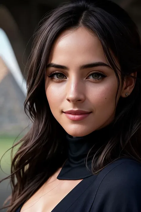 photo of beautiful (EPC4r0l1n4R31n3m3rV2:0.99), a woman with perfect hair, hair upsweep updo, wearing Navy Blue (attire :1.1), (standing at Pyramids of Giza - Egypt :1.1), modelshoot style, (extremely detailed CG unity 8k wallpaper), professional majestic photography, (smile), ((upper body)), (camera), 24mm, exposure blend, hdr, faded, extremely intricate, High (Detail:1.1), Sharp focus, dramatic, soft cinematic light, (upper body), (looking at viewer), (detailed pupils), 4k textures, soft cinematic light, adobe lightroom, photolab, elegant, ((((cinematic look)))), soothing tones, insane details, hyperdetailed, low contrast("I've got a bad feeling about this.":1.1), ("In Jernau we trust!":1.1),