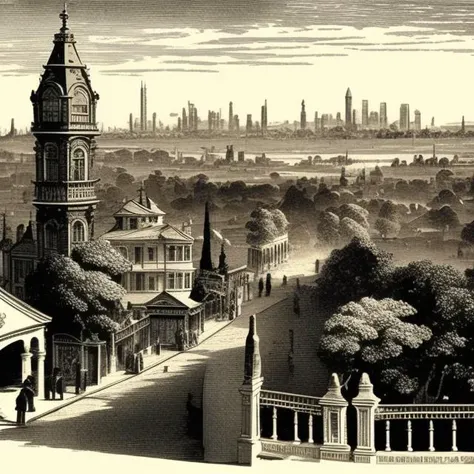 victorian city landscape.