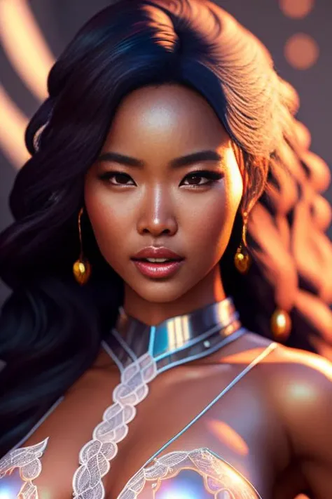 sexy anime girl, full body, clear lace bikini, 34D cup, a gorgeous Balinese model photo, professionally retouched, muted colors, soft lighting, realistic, smooth face, perfect eyes, sharp focus on eyes, 8 k, high definition, insanely detailed, intricate, elegant, art by J Scott Campbell and Artgerm.,  estilovintedois., cinematic, colorful background, concept art, dramatic lighting, high detail, highly detailed, hyper realistic, intricate, intricate sharp details, octane render, smooth, studio lighting, trending on artstation.