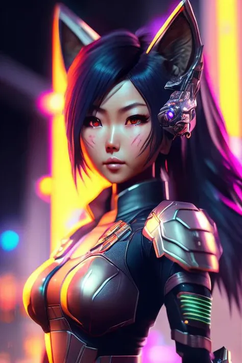 Ultra realistic arc_nights fantastically detailed reflecting eyes modern anime, asian woman combination with a wolf, style art massive detailed built-in firearms, ninja female metal armor suit, beam sword, missile, shoulder cannon, four arms, vtuber cyberpunk, {{{{{chibi}}}}}, character focus, {{humanoide}}, {{deformed}}, hawken, estilovintedois, , cute.