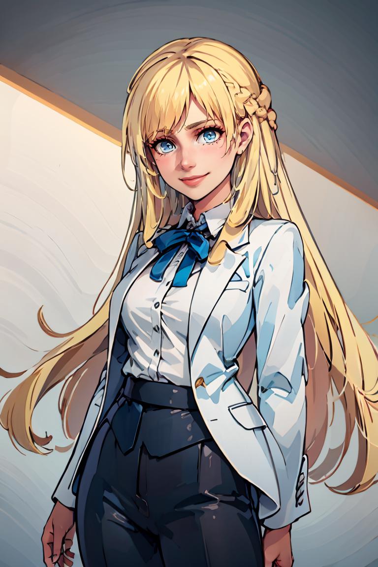 A close up of a woman in a suit and tie - SeaArt AI