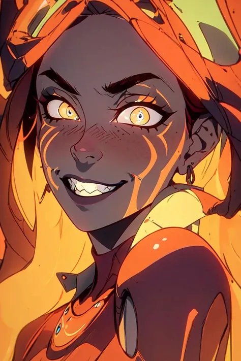 Janai, brown eyes, facial mark, (lava, orange lighting:1.2), cave, (realistic:1.2), (masterpiece:1.2), (full-body-shot:1.2),(Cowboy-shot:1.2), dark romantic lighting, (highly detailed:1.2), (detailed face:1.2), (gradients), colorful, detailed eyes, (natural lighting:1.2), solo, <lora:add_detail:0.3> <lora:DragonPrince_Janai-10:0.7> <lora:BeautifulEyes:0.3>