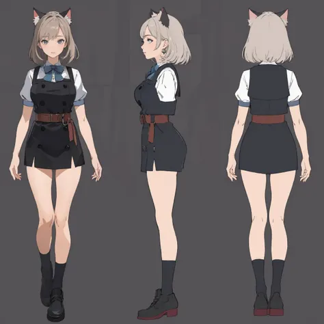 photorealistic, (woman:1.2), masterpiece, best quality,
(cat ears:0.8), <lora:character-sheet:1> character sheet, simple background,