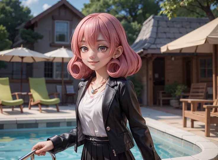 (8k, best quality, masterpiece:1.2),(best quality:1.0), (ultra highres:1.0), (upper body:1.2), 1girl, beautiful scenery,
<lora:Neneka-v6-000016:1>, nenekareal,jewelry,necklace,shirt,white shirt,skirt,black skirt,jacket,black jacket, seductive smile,
pool ,
candid modelshoot style, (fcDetailPortrait:0.8), [(wending their way away:1.1)::0.8],
<lora:more_details:0.4>