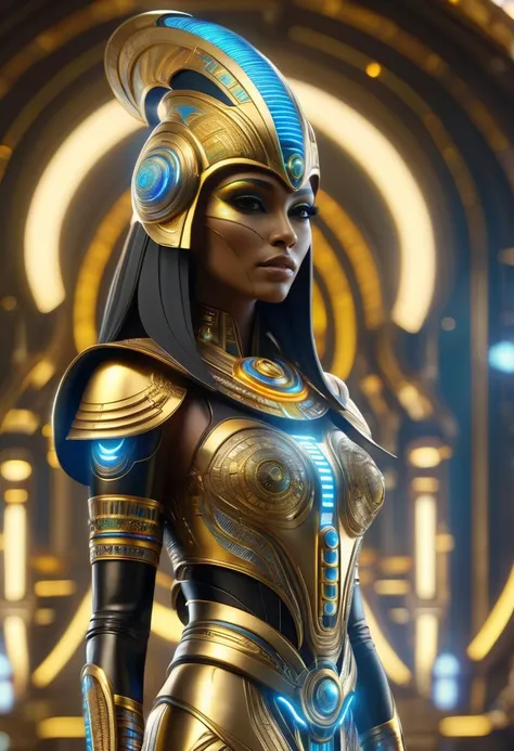 (best quality, masterpiece, absurdres, highres, ultra_detailed, dynamic angle, psychedelic:1.2), (a beautiful ancient egypt witch queen, (1girl:1.3), ancient egyptian clothes with (embedded cybernetics:1.6), collar with incrusted colorful gems, golden fingerless gauntlets with embedded (slitherin glowing runes:1.3), helmet with psionic capabilities, white cape with celestial patterns, tan skin), (in dynamic pose:1.3), (full body view:1.4), solo, alone, futuristic, sci-fi, (intricate details, hyperdetailed:1.15), (ultrahigh resolution textures), bokeh, (volumetric, cinematic) lighting, DonMX3n0T3chXL, <lora:DonMX3n0T3chXL-000006:0.5>, <lora:EnvyScifiStreamlineXL01:0.4>