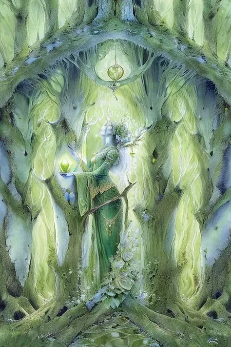 woman with a perfect face in a mythical forest, masterpiece, intricate details, raw photo, photo unp, <lora:Stephanie_Law_LoRa:1> stephanie_law_style, drawing, fantasy art