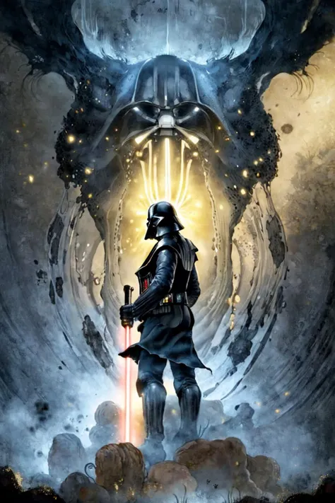 Drawing of Darth Vader, mysterious, dark <lora:Stephanie_Law_LoRa:1> stephanie_law_style, detailed, sharp, HD, HDR, masterpiece, best quality, best resolution, golden ratio, splashscreen, cinematic lighting, depth of field, epic, dramatic