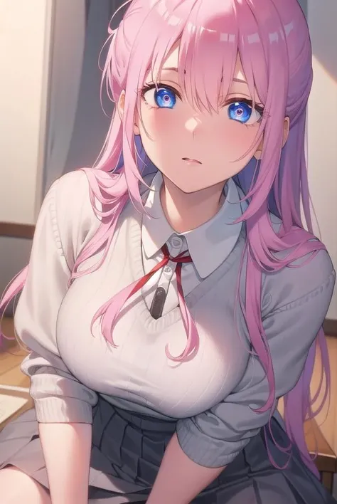 (Highest quality、Masterpiece、Very detailed、8K)、One Woman、18-year-old、arm、Thighs、Big Breasts、(((Super Horny Woman)))、In town、High school girls、((Leaking love juice))、Going to school