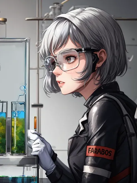 cyberpunked, 1girl, slender, wearing motorcycle mechanic outfits, (silver hair, short hair:1.36), faint lips, Various postures, drunken eyes,
(freckles:0.5), (dark mole:0.3), (skin spots, acnes, skin blemishes, age spot, lanugo:0.3), from side , in the (laboratory:1.4),
Artstation HD,
autumn,
dawn,
NaturalHand2-3500 <lora:flat2:-1>, best quality, beautiful and delicate lips, delicate fingers, detailed pupil, illustration, NaturalHand2-3500