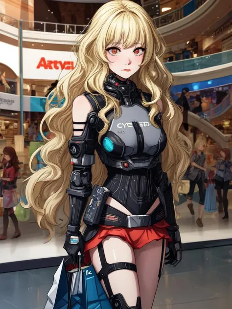 cyberpunked, 1girl, slender, wearing industrial designer outfits, (blond hair, layered hair:1.36), faint lips, Various postures, wavy mouth,
(freckles:0.5), (dark mole:0.3), (skin spots, acnes, skin blemishes, age spot, lanugo:0.3), front view , in the (shopping mall:1.4),
Trending on Artstation,
spring,
evening,
NaturalHand2-3500 <lora:flat2:-1>, best quality, beautiful and delicate lips, delicate fingers, detailed pupil, illustration, NaturalHand2-3500
