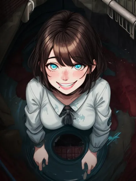 cyberpunked, 1girl, slender, wearing bus mechanic outfits, (glow in the dark hair, hime cut hair:1.36), faint lips, Various postures, giggling,
(freckles:0.5), (dark mole:0.3), (skin spots, acnes, skin blemishes, age spot, lanugo:0.3), from above, in the (sewer:1.4),
Flickr,
summer,
night,
NaturalHand2-3500 <lora:flat2:-1>, best quality, beautiful and delicate lips, delicate fingers, detailed pupil, illustration, NaturalHand2-3500
