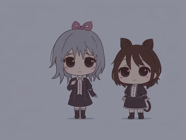 (2girls, couple focus, Grimm's Fairy Tales, (Hansel and Gretel:1.2), Blue Bird, House of Sweets:1.3), character focus, (deformed character, sketch, chibi, kawaii, illustration:1.3), cartoon style, joe fenton, camping, unbecoming, gnawling, calm, soft smile, Wayne Barlowe, (Pop horror style, sketch, illustration:1.4), (white background:1.3), cute, kawaii, chibi, Cute and harmless specter, best quality, beautiful and delicate lips, delicate fingers, detailed pupil, illustration, manga, anime, 2D, paintings, sketches, <lora:flat2:1>,