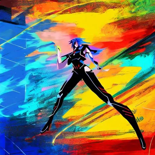 abstract illustration,{{{1 Cyberpunk boy }}} computer, {{exaggeration body proportion}}, <lora:lucyCyberpunk_35Epochs:1>