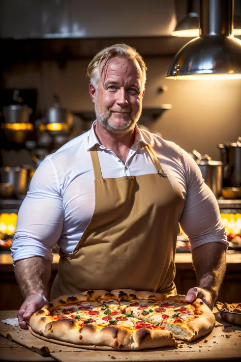 ((best quality)), ((masterpiece)), ((realistic)), JohanPehrson as a pizza baker, stoic smile, confident stance, cultural pride, (oil painting:1.2), Greg Rutkowski, vivid colors, two tone lighting, nostalgic background, authentic vintage feel, (portrait composition:1.3), (high-resolution:1.2) , solo portrait,
<lora:johan_pehrson_vng:1> high contrast