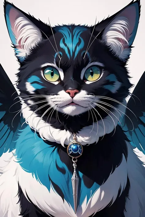 (best quality, masterpiece, colorful) Fluffy a fluffy cat dressing hood, paint art, comics, fantasy art, funny, perfect background wallpaper, abstract, (high contrast, official art, extreme detailed, highest detailed),