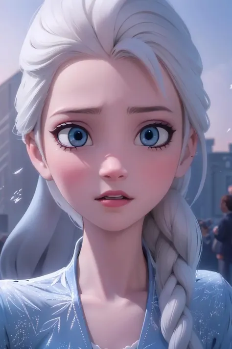 realistic,realism,photorealism,photo-realistic,high contrast,(photorealistic:1.2),8k high definition detailed realistic,(best quality, masterpiece:1.2),photon mapping,radiosity,physically-based rendering,best quality,highly detailed,1girl,felsa,white hair,blue eyes,single braid,hair over shoulder,full body,blue dress,snow,blue theme,<lora:elsav3:0.8>,