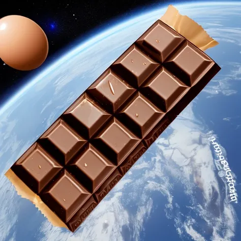 a chocolate bar in space