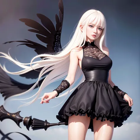 1 girl, witch, in a black dress, white lace on the dress, white apron, flies on a broom, (vertical challenge), full body, (best quality: 1.0), (ultra high definition: 1.0), (beautiful girl: 1.4), platinum blonde hair, (masterpiece), (photorealistic: 1.3 ), Ultra Detail, (High Skin Detail: 1.2), (Best Quality: 1.0), (Ultra High Definition: 1.0), (Masterpiece), (Photorealistic: 1.3), Super Detail, (High Skin Detail: 1.2), (Best: 1.0), (Super Slim: 1.0), (Delicate face)