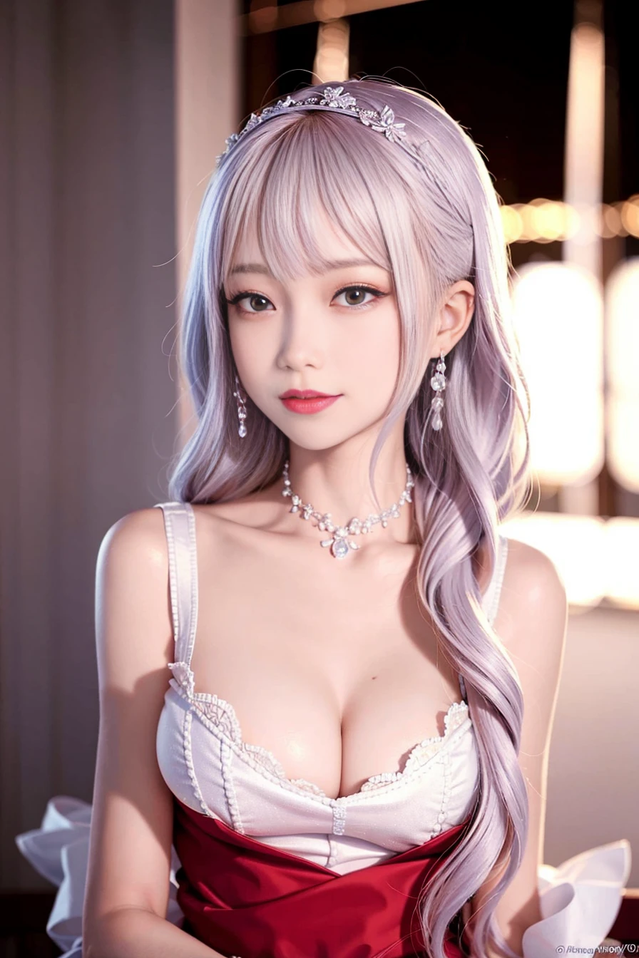 <lora:stLouisLuxuriousWheels_v1:0.3>, <lora:koreanDollLikeness_v10:0.66>, best quality ,masterpiece, illustration, an extremely delicate and beautiful, extremely detailed ,CG ,unity ,8k wallpaper, Amazing, finely detail,official art,extremely detailed CG unity 8k wallpaper, (depth of field:1.4), 1girl, beautiful detailed girl, cute, extremely detailed eyes and face, (adult face:1.2), red and white china dress, china shoes, ((hanfu)),silver long straight hair, ((puffy eyes)), (Kpop idol), full body, out, show Clavicle, perfect skin, porn, smile precure