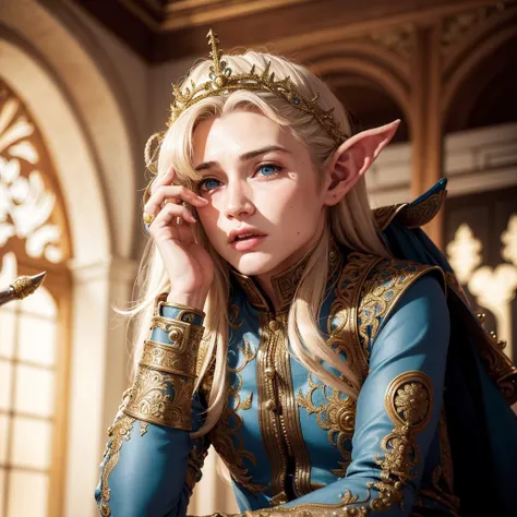 (best quality:1.0), (ultra highres:1.0), (Elf king:1), elf man, (1boy:1.4), (adult:1.2), intricate details,  intricate, cinematic, detailed, fantasy, (hdr:1.2), dynamic angle