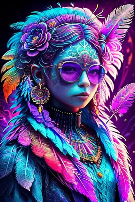 rifstyle2 <lora:rifstyle2_model-000010:0.8> (masterpiece, top quality, best quality, official art, beautiful and aesthetic:1.2), (1girl:1.3), extremely detailed,(fractal art:1.1),(colorful:1.1)(flowers:1.3),highest detailed,(zentangle:1.2), (dynamic pose), (abstract background:1.3), (shiny skin), (many colors:1.4), ,(earrings), (feathers:1.5),