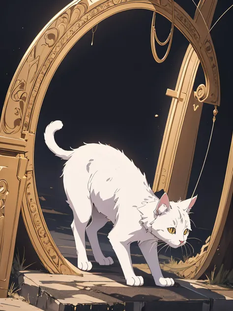 a cat encountering a mysterious portal to a fantastical realm filled with mystical creatures, high quality detail, ((intricate detail)), complex illustration, high contrast, intricate background detail
masterpiece, best quality, ((anime screencap)),