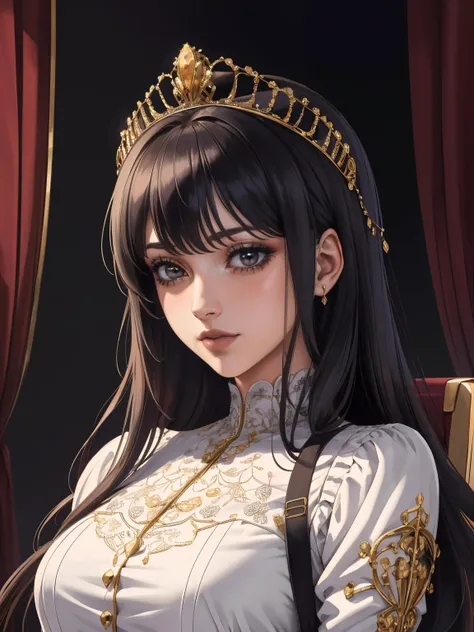 an elegant queen overseeing her realm from a majestic throne, radiating strength and regal authority, high quality detail, ((intricate detail)), complex illustration, high contrast, intricate background detail
masterpiece, best quality,  <lora:Sciamano240 [MockAi - v1.0]:1> sciamano240, soft shading, detailed, semi-realistic