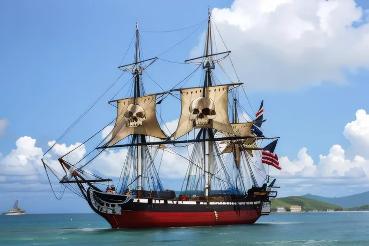 constitution, frigate, (pirate_ship, skulls, caribbean, pirates,))