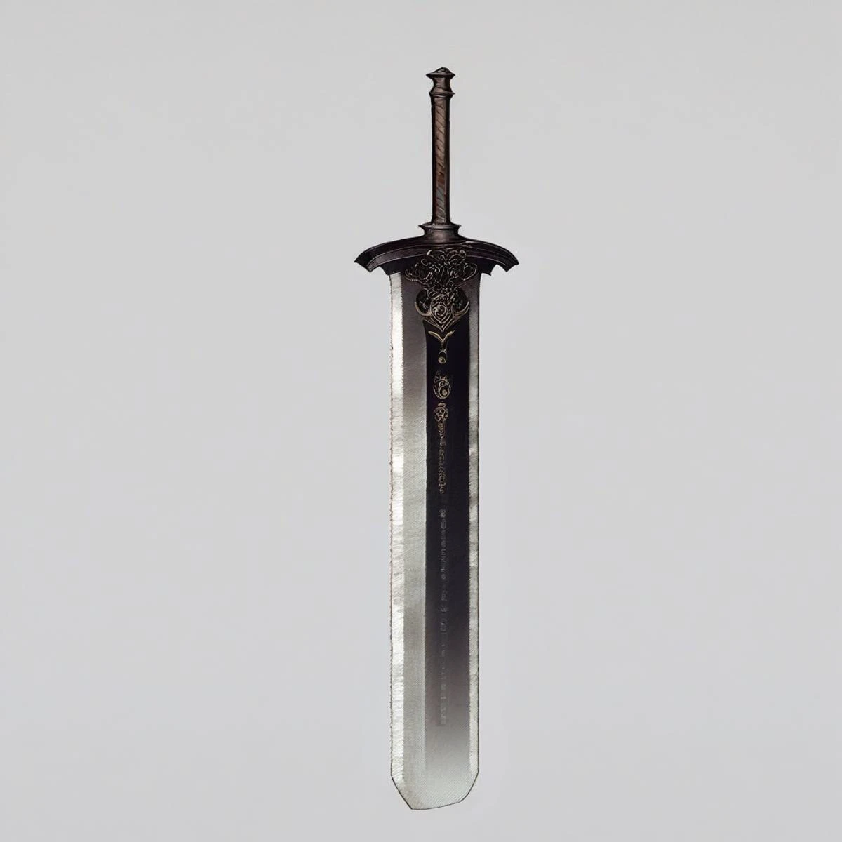 score_9, score_8_up, score_7_up, source_anime, fine sketch, giant_sword, rotated up, rotated left, blank background