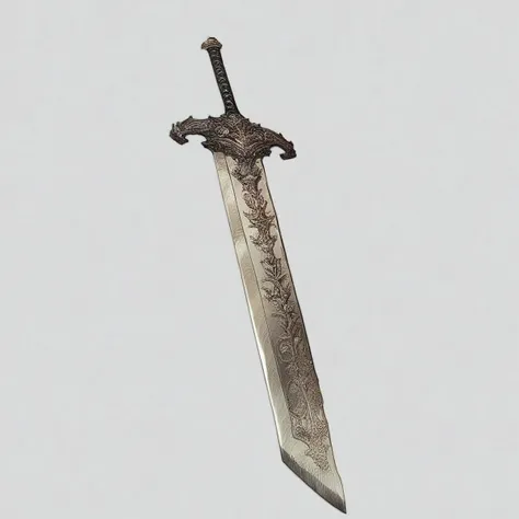 score_9, score_8_up, score_7_up, source_anime, fine sketch, giant_sword, rotated up, rotated left, blank background