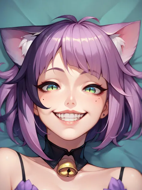 score_9, score_8_up, score_7_up, score_6_up,  <lora:cheshire:0.8> ch3sh1re_catgirl, grin