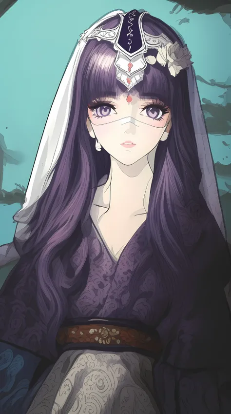 masterpiece, (best quality:1.4), (ultra highres:1.2),4K quality, (delicate illustration:1.4),(8k, RAW photo:1.2),1girl,purple eyes, ((veil)), <lora:shaosiming_13200:1.4>