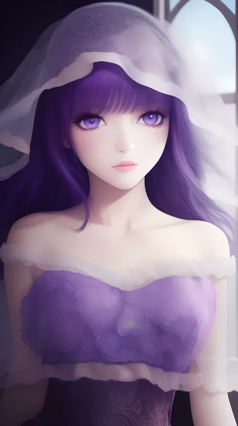 masterpiece, (best quality:1.4), (ultra highres:1.2),4K quality, (delicate illustration:1.4),(8k, RAW photo:1.2),1girl,purple eyes, veil, <lora:shaosiming_13200:1>