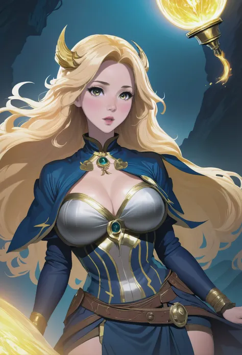 sorceress, korean RPG character concept, 1girl, woman, desert warmage lord villainess, , bombshell hair, blonde hair, short bombshell hair,Pulled Back, toned hourglass figure, (asian:1.3), (golden hour, scenery, in a Claustrophobic Continental Shelf:1)<lora:EnvySorceressXL01:1.8>