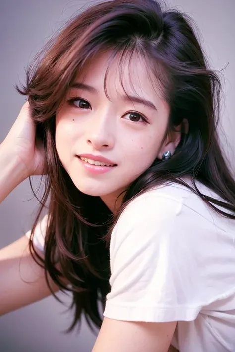 4k, photo, realistic,best quality,1girl,woman,smiling, portrait, casual wear,
 ,akinav1, <lora:akinaNakamori_v2:0.2>,