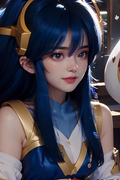 <lora:hougui_10:0.9>,blue hair,face lighting,bright backlight,medium breasts,super high resolution,best quality,Photos,4k,(Realistic:1.2),hougui,1girl,elegant,cosplay,Okiku (Onmyoji),floating,ethereal pose,mesmerizing eyes,long flowing hair,adorned with cherry blossoms,pale complexion,faint smile,(slender figure:1.1),intricate patterns,(waist sash with bells:1.2),wooden geta sandals,(ghostly aura:1.3),cherry blossom garden,glowing lanterns,ancient shrine,holding a ghostly fan,(summoning spirits:1.5),