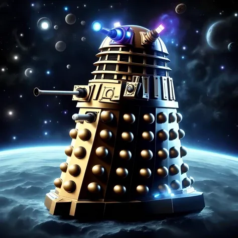 <lora:dalek:0.75> dalek, floating in space