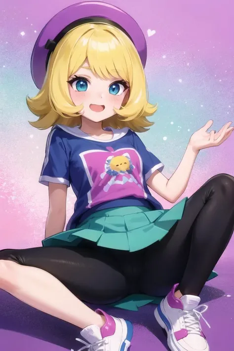 girl, She is wearing a colorful skirt with brightly colored leggings over it. The skirt is pleated and the leggings are soft and stretchy, allowing her to move freely. On her upper body, she wears a brightly colored T-shirt with ruffles and an illustration of a Pok?mon on the back; the T-shirt is form-fitting and nicely accentuates her figure. BREAK In addition, she wears a pretty hat. The hat is pink with yellow Pok?mon ears on a pink background and does not cover her face, fulfilling her need for ease of movement. On her feet, she wears sneakers, designed in white and pink color blocks. The sneakers are light and easy to wear, so that she does not get tired after walking for a long time. BREAK In her hand is a Pokemon trainer bag. The bag is made of brightly colored canvas and features illustrations of Pok?mon. Inside the bag may be Pok?mon cards, snacks, water bottles, etc., BREAK (masterpiece:1.2), best quality, high resolution, unity 8k wallpaper, (illustration:0.8), extremely detailed face, perfect lighting, extremely detailed CG, (perfect hands, perfect anatomy), (masterpiece, best_quality, ultra-detailed, immaculate:1.3), epic, illustration, render, <lora:GoodHands-vanilla:1.2>, <lora:colorize:1>,