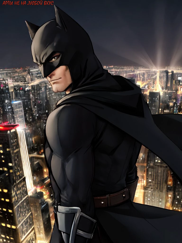 1guy, superhero costume, cape, strong jawline, muscular physique, mask, city skyline, skydiving, rescue, crime-fighting, Gotham City, Batman, cat burglar, Batmobile, Batcave, steam punk elements, villain showdown, intense focus, quick thinking, saving the day, city in danger, heroic act, adrenaline rush, city lights, rooftop jump, acrobatics.