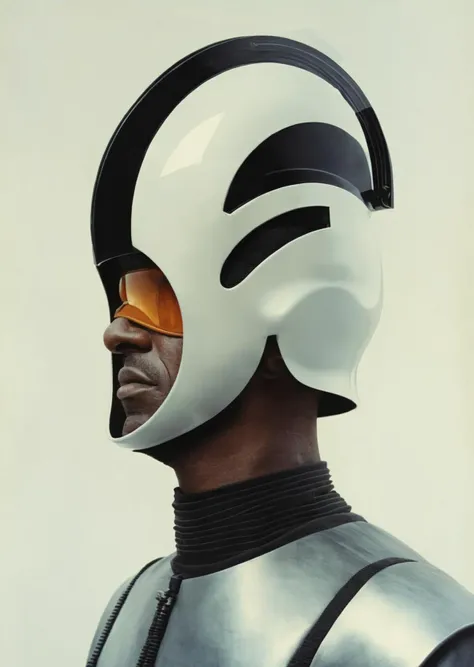 a man with a helmet on his head  , portrait_futurism<lora:portrait_futurism_sdxl:1.0>