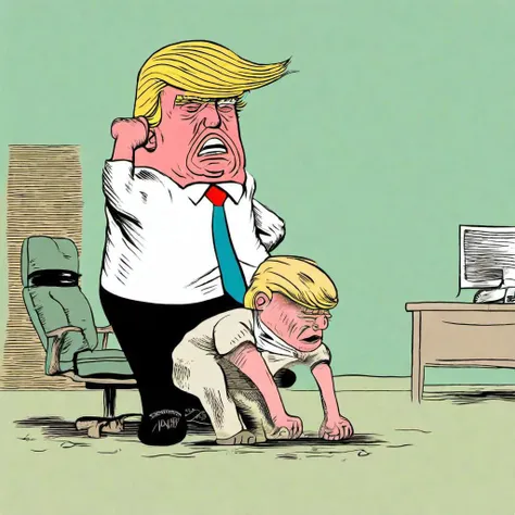 donald trump trying to stick his head up his own ass