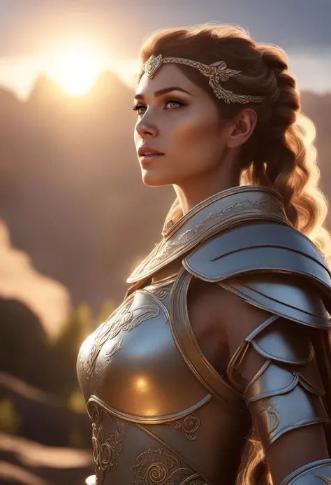A beautiful princess warrior, sunlit backlighting, volumetric lighting, 8k, unreal engine, detailed eyes, beautiful, photo realistic, perfect composition, beautiful detailed intricate insanely detailed octane render trending on artstation, 8 k artistic photography, photorealistic concept art, soft natural volumetric cinematic perfect light, chiaroscuro, award - winning photograph, masterpiece, oil on canvas, raphael, caravaggio, greg rutkowski, beeple, beksinski, giger