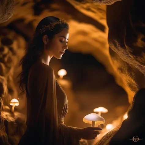 (((beautiful woman))), (mythical cave with glowing mushrooms), epic scene, dynamic camera, Photorealistic, Hyperrealistic, Hyperdetailed, analog style, soft lighting, subsurface scattering, realistic, heavy shadow, masterpiece, best quality, ultra realistic, 8k, golden ratio, Intricate, High Detail, film photography, Canon EOS R3, hdr, smooth, sharp focus, high resolution, award winning photo, 80mm, f2.8, bokeh